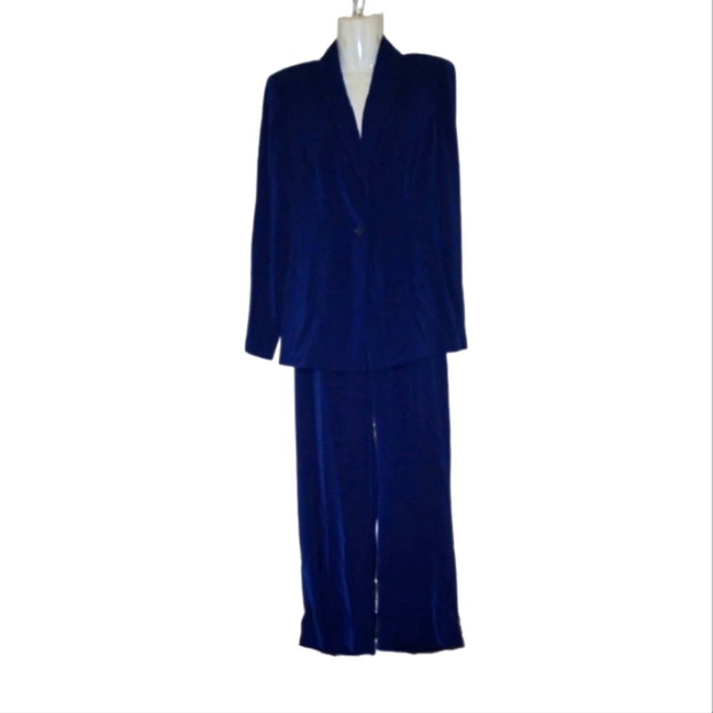 Blue pant suit